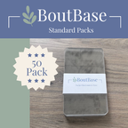 50 pack of clear BoutBase Standard pocket boutonniere holders for floral production and event work