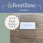 Clear standard BoutBase pocket boutonniere holder for weddings and floral design with Best Seller label